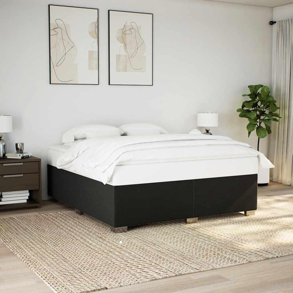 Bed Frame without Mattress Black Super King Fabric
