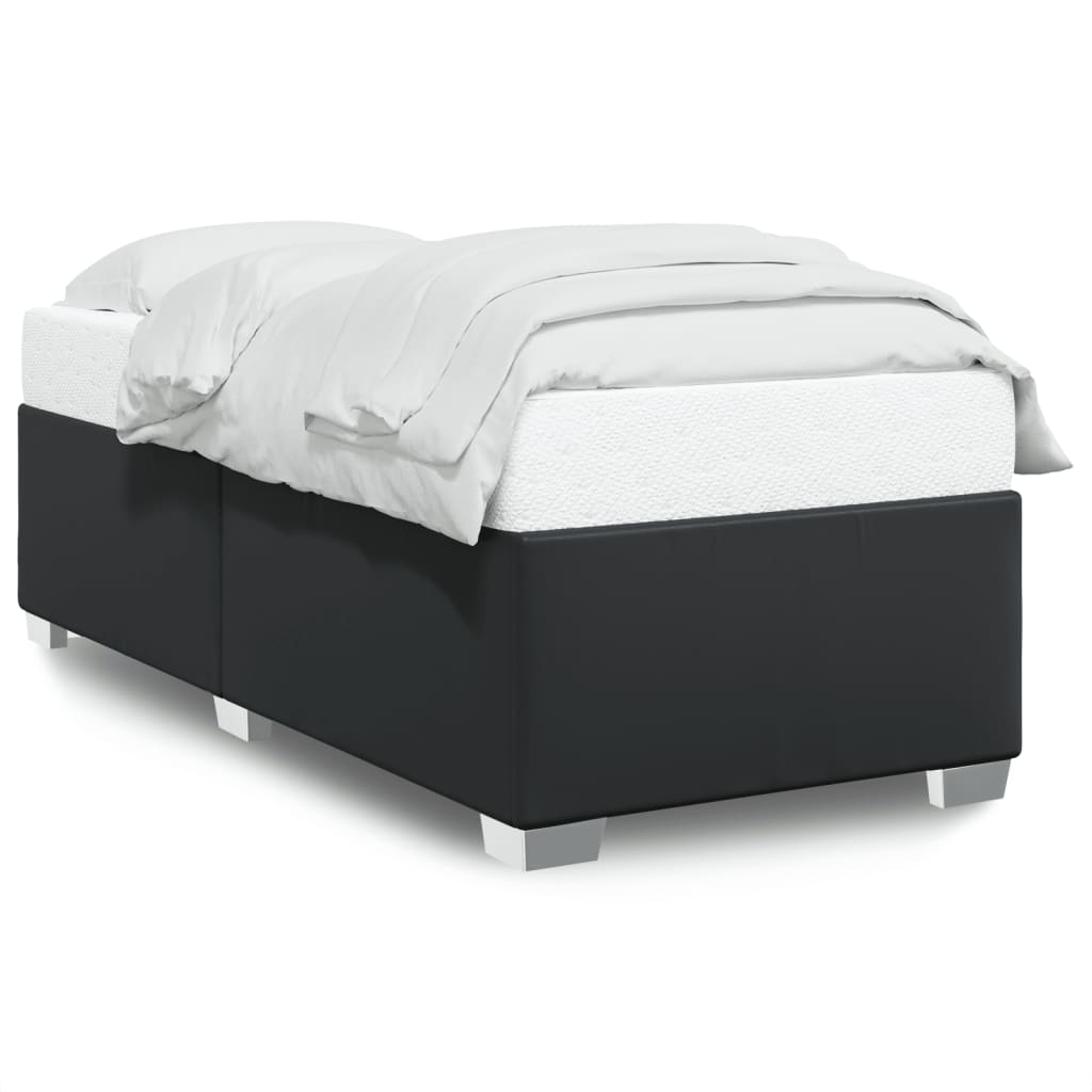 Bed Frame without Mattress Black Single Faux Leather