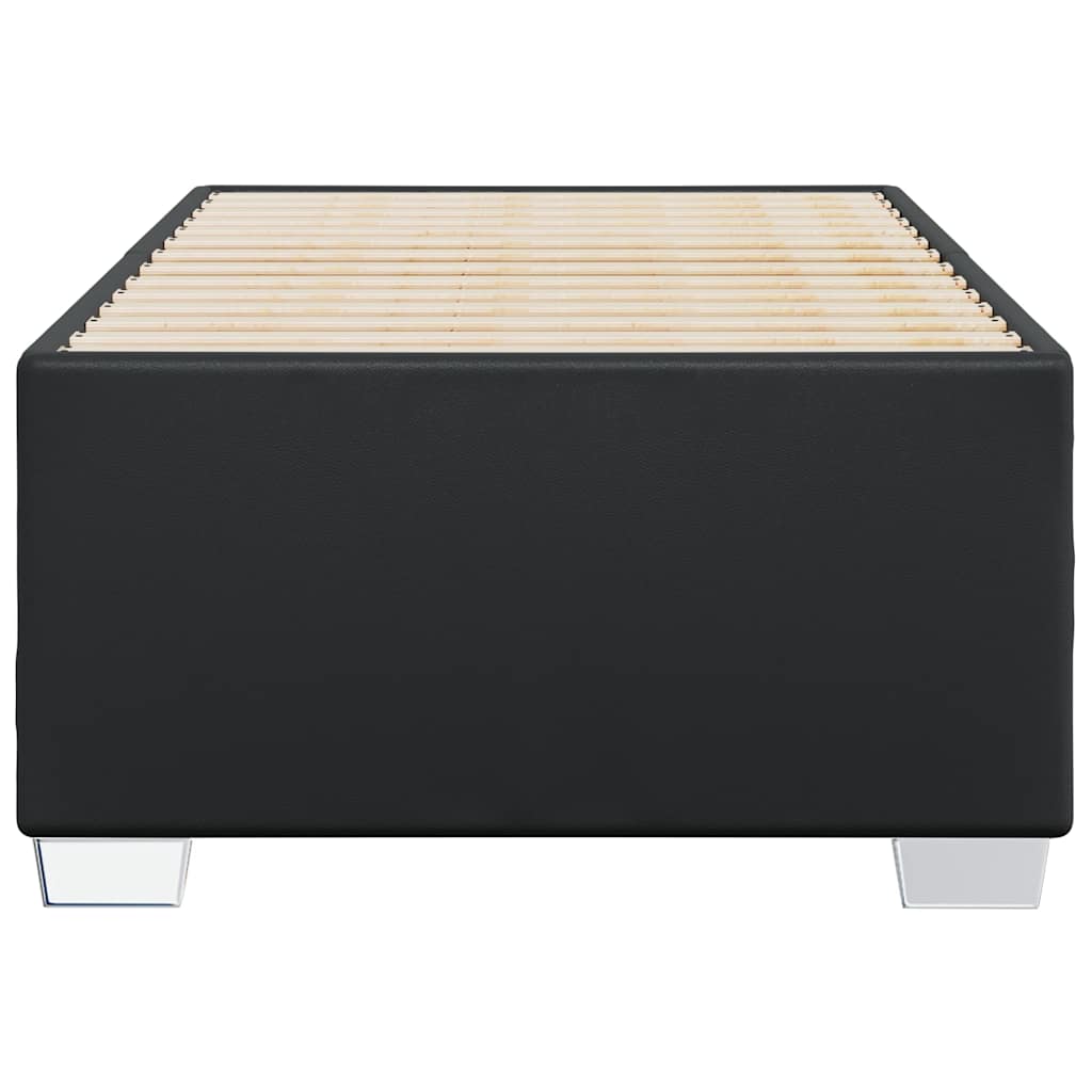Bed Frame without Mattress Black Single Faux Leather