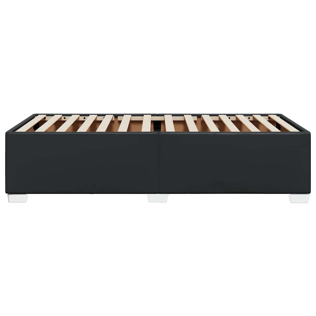 Bed Frame without Mattress Black Single Faux Leather