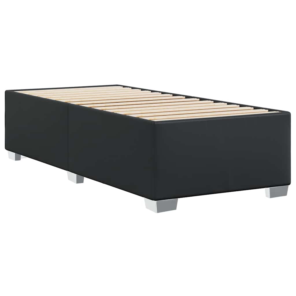 Bed Frame without Mattress Black Single Faux Leather