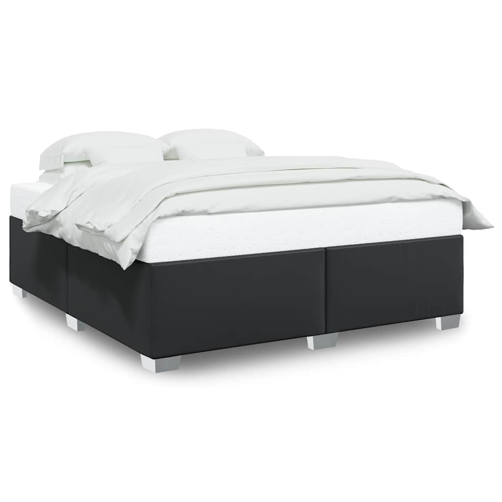 Bed Frame without Mattress Black Super King Faux Leather
