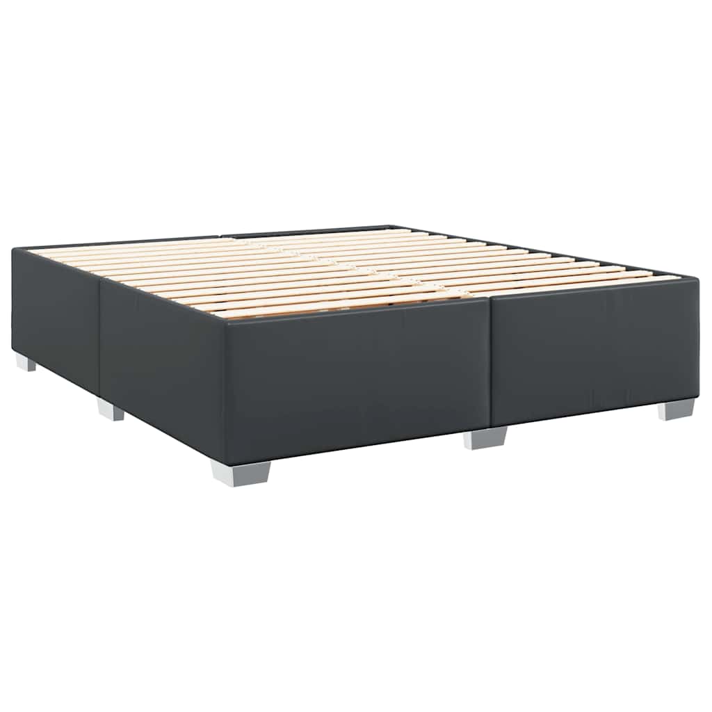 Bed Frame without Mattress Black Super King Faux Leather