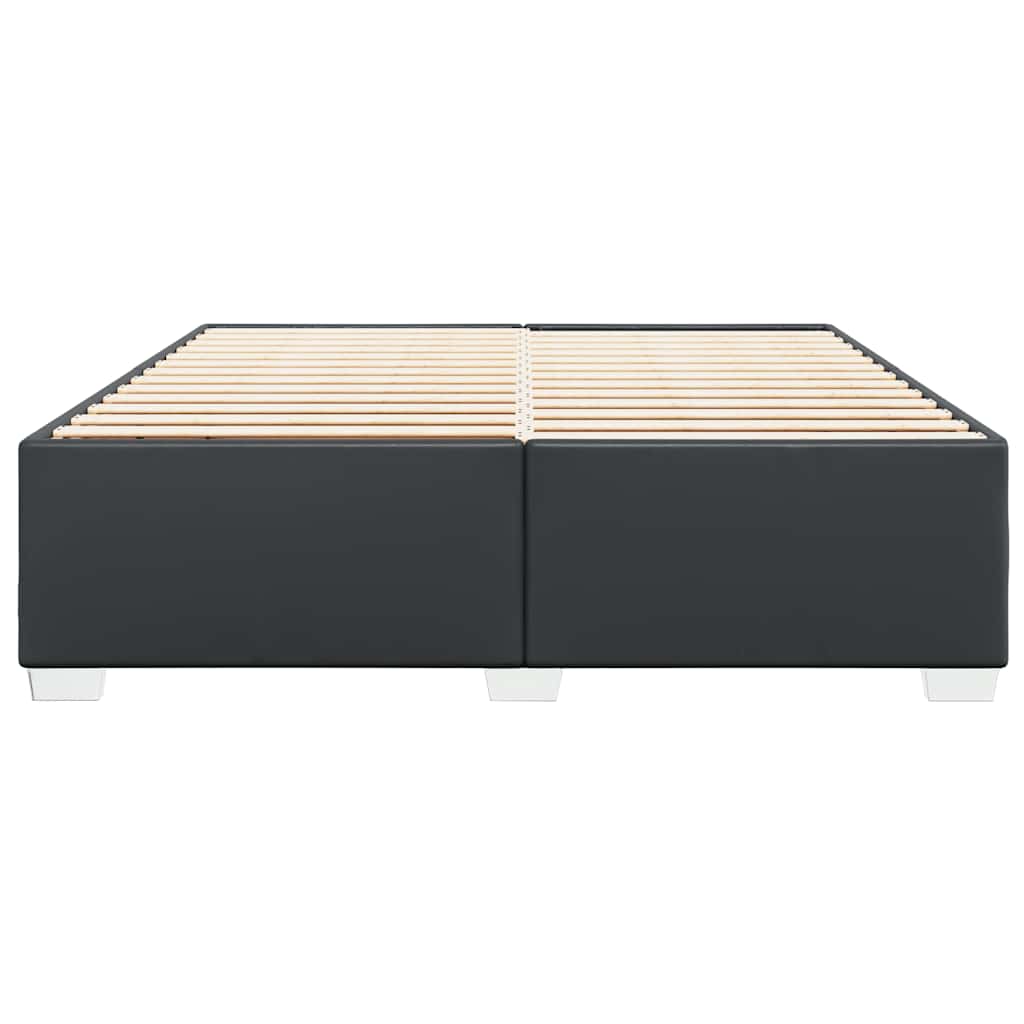 Bed Frame without Mattress Black Super King Faux Leather