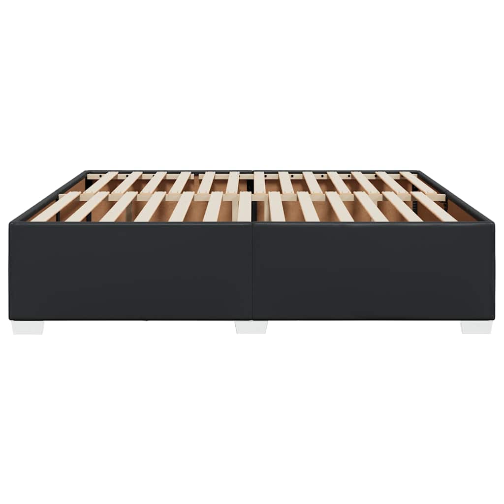 Bed Frame without Mattress Black Super King Faux Leather