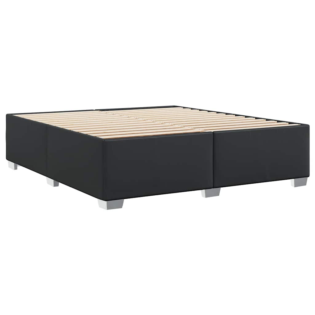 Bed Frame without Mattress Black Super King Faux Leather