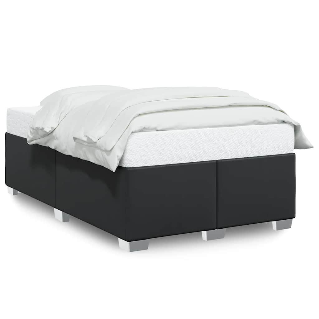 Bed Frame without Mattress Black Double Faux Leather