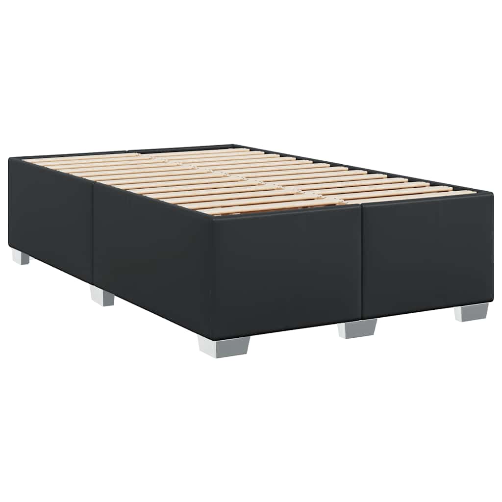 Bed Frame without Mattress Black Double Faux Leather