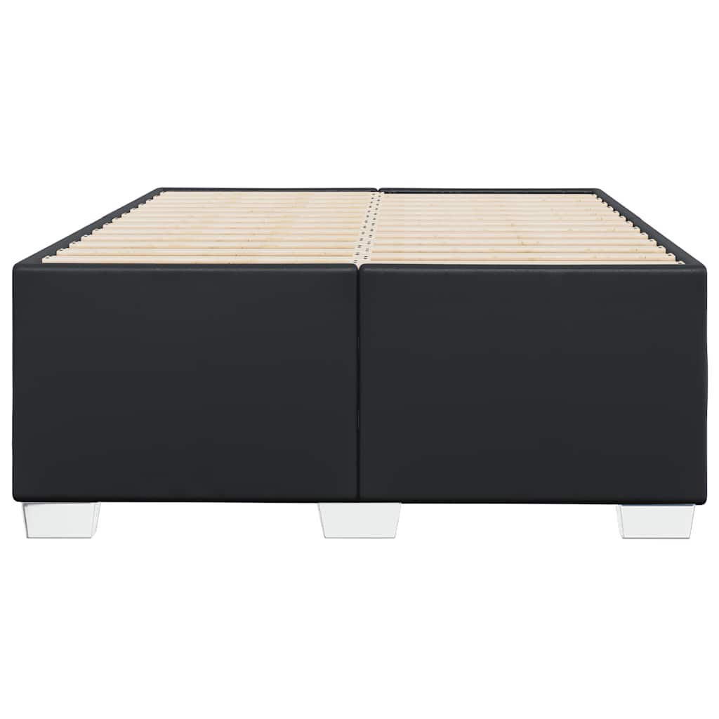Bed Frame without Mattress Black Double Faux Leather