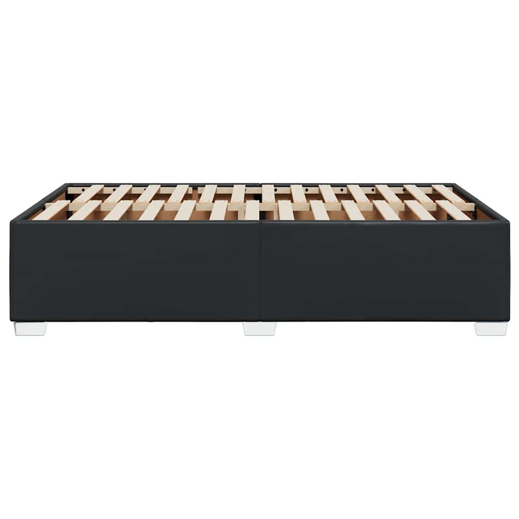 Bed Frame without Mattress Black Double Faux Leather