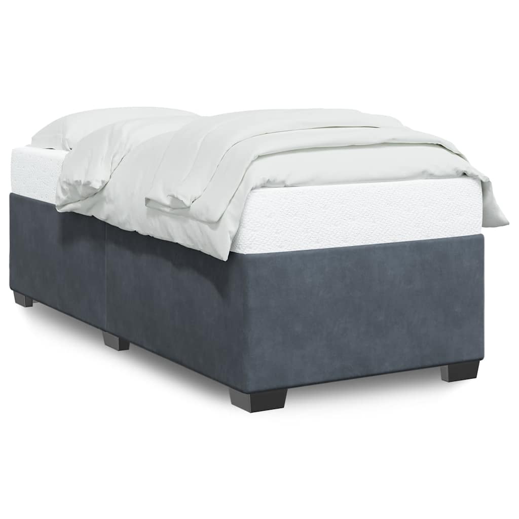 Bed Frame without Mattress Dark Grey Single Velvet