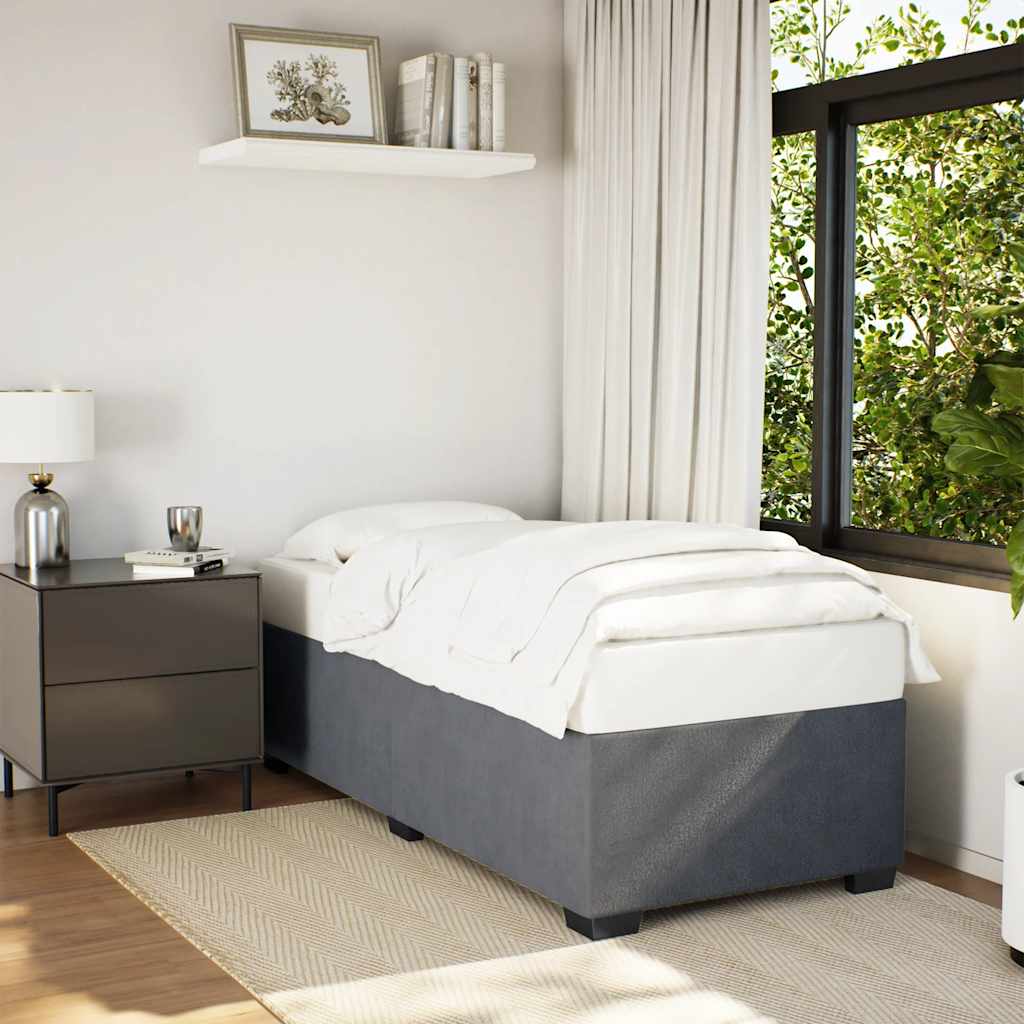 Bed Frame without Mattress Dark Grey Single Velvet