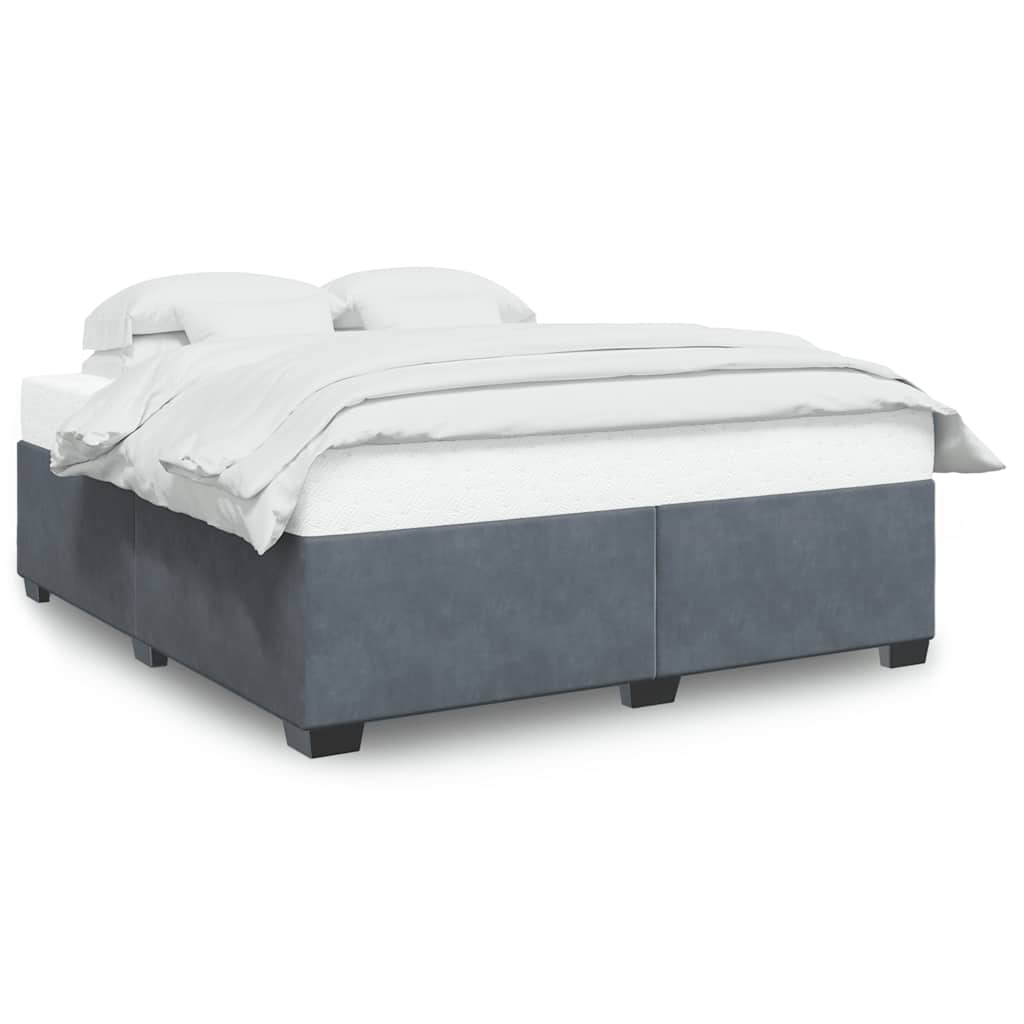 Bed Frame without Mattress Dark Grey Super King Velvet