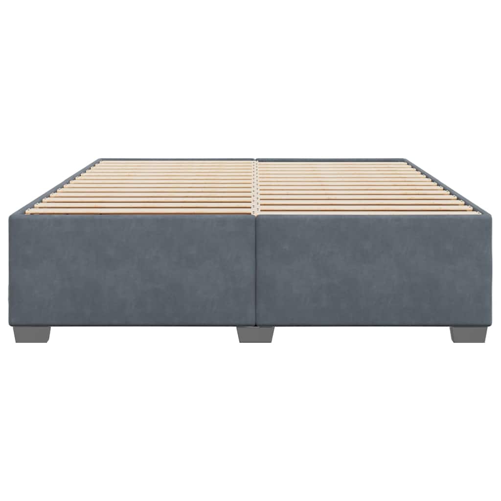 Bed Frame without Mattress Dark Grey Super King Velvet