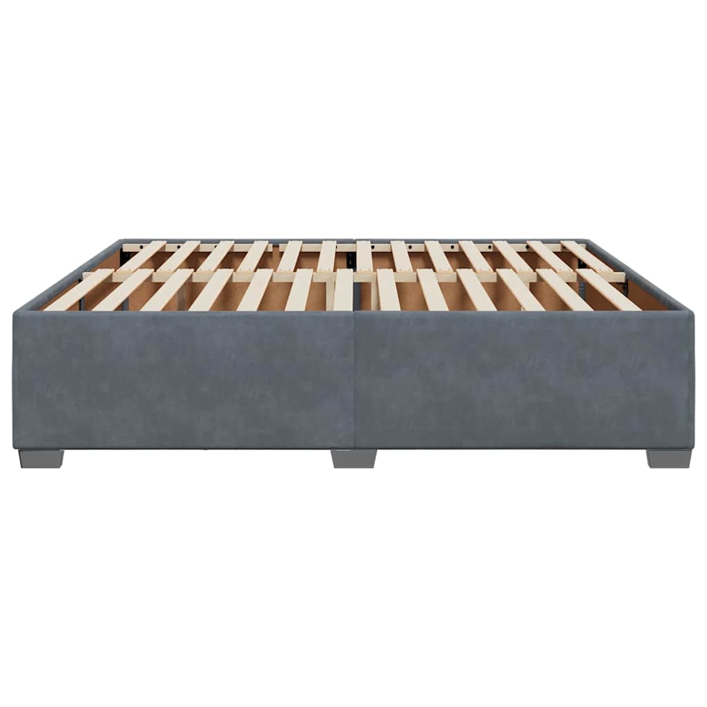 Bed Frame without Mattress Dark Grey Super King Velvet