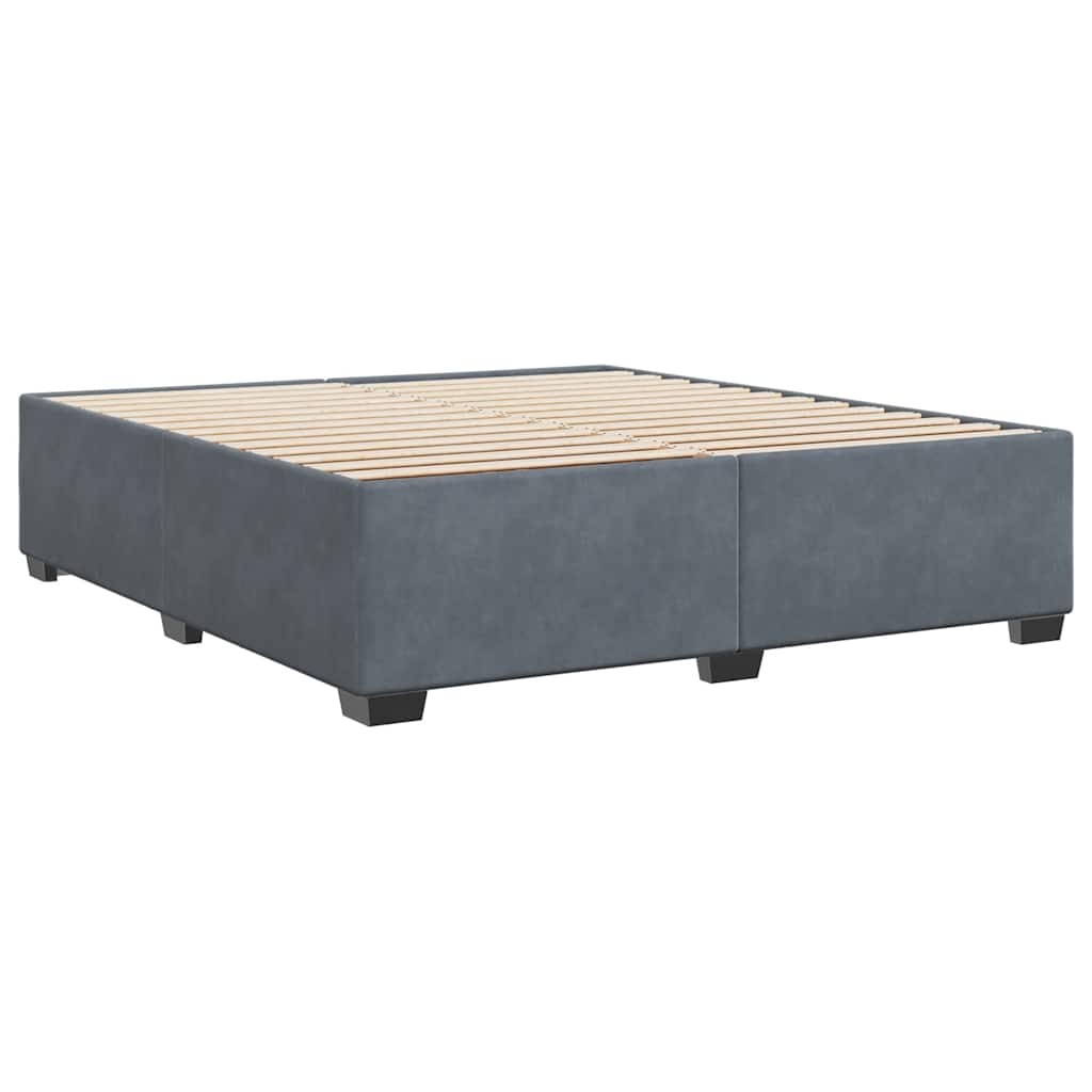 Bed Frame without Mattress Dark Grey Super King Velvet