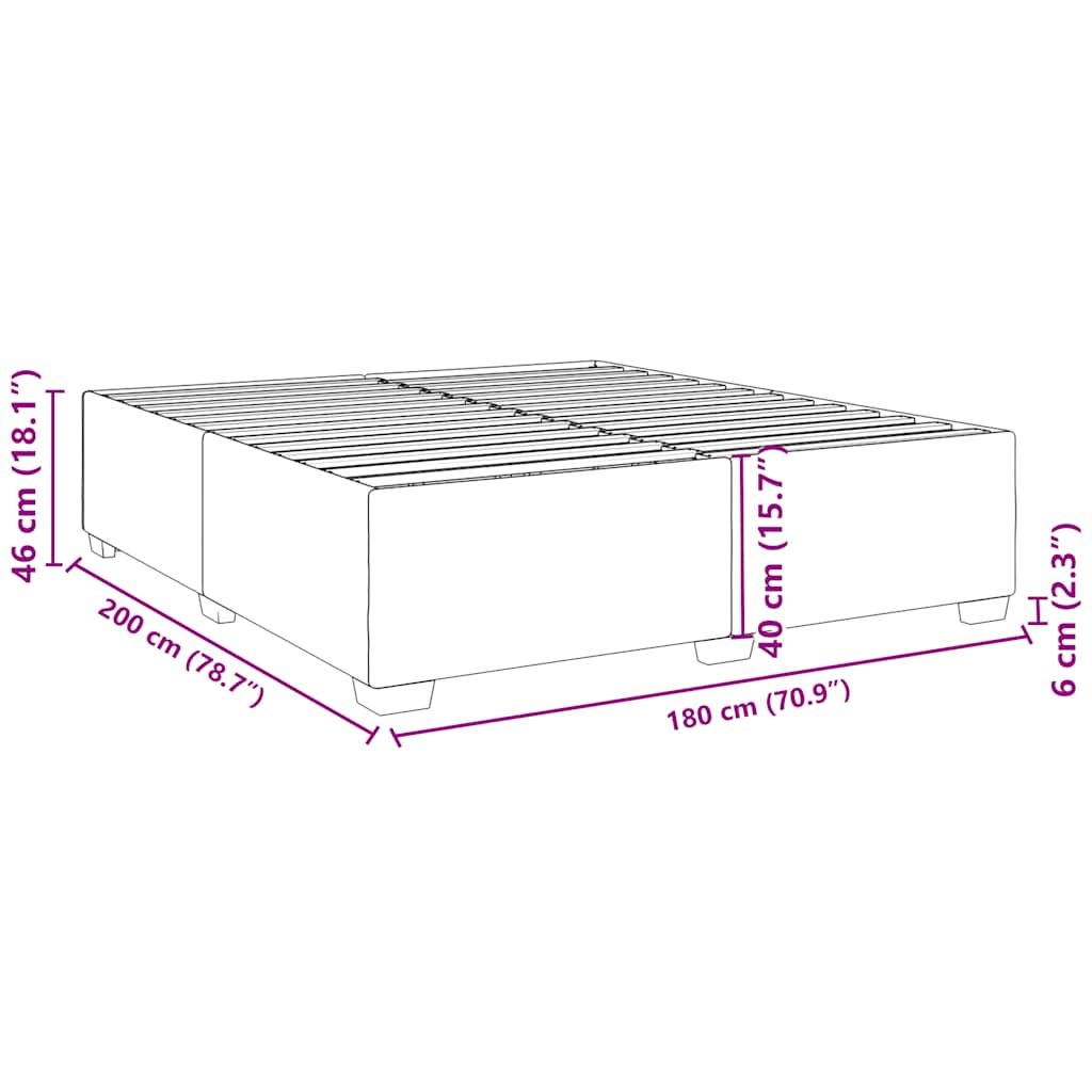 Bed Frame without Mattress Dark Grey Super King Velvet