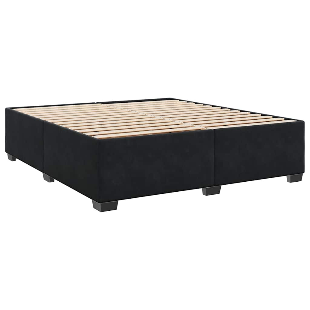 Bed Frame without Mattress Black Super King Velvet