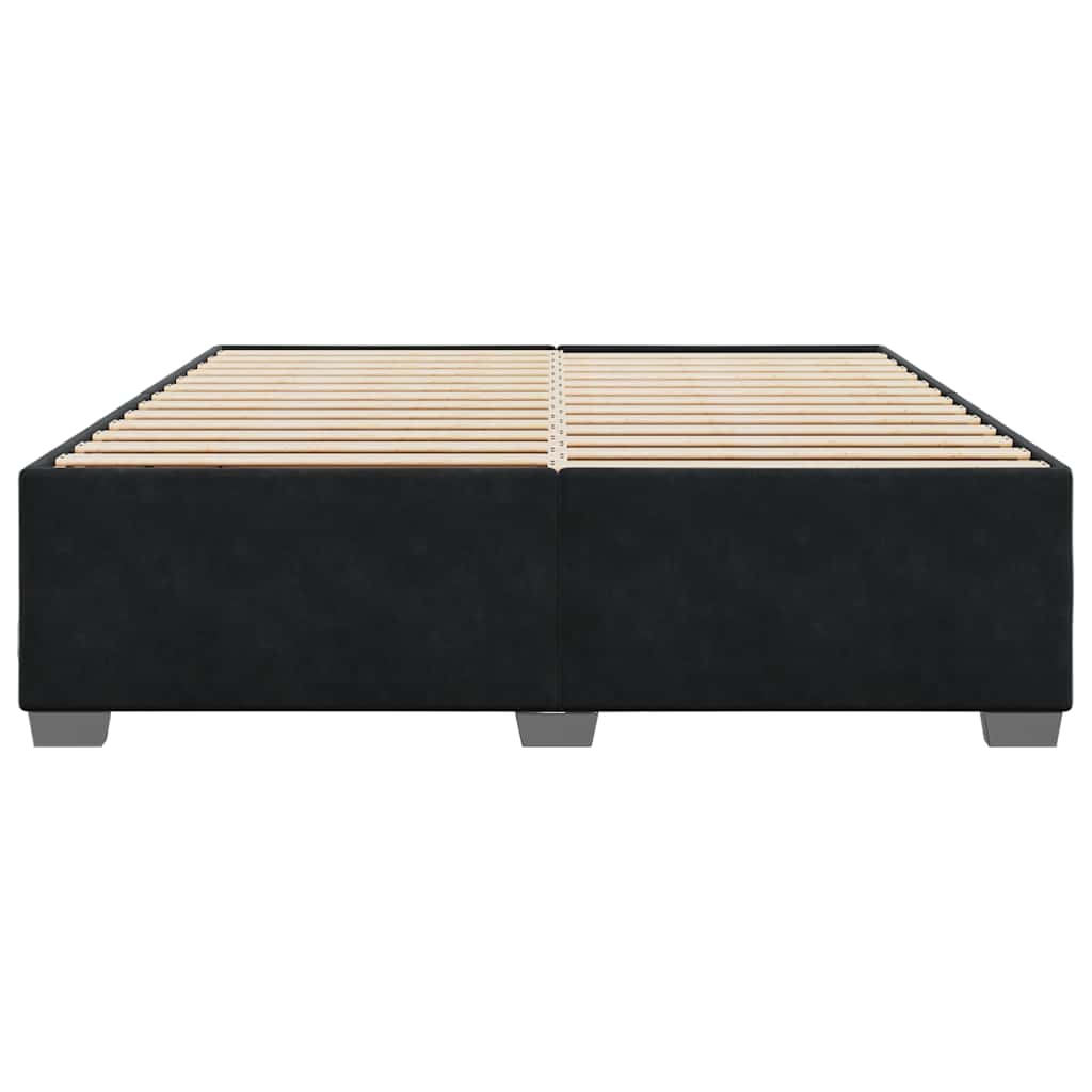 Bed Frame without Mattress Black Super King Velvet