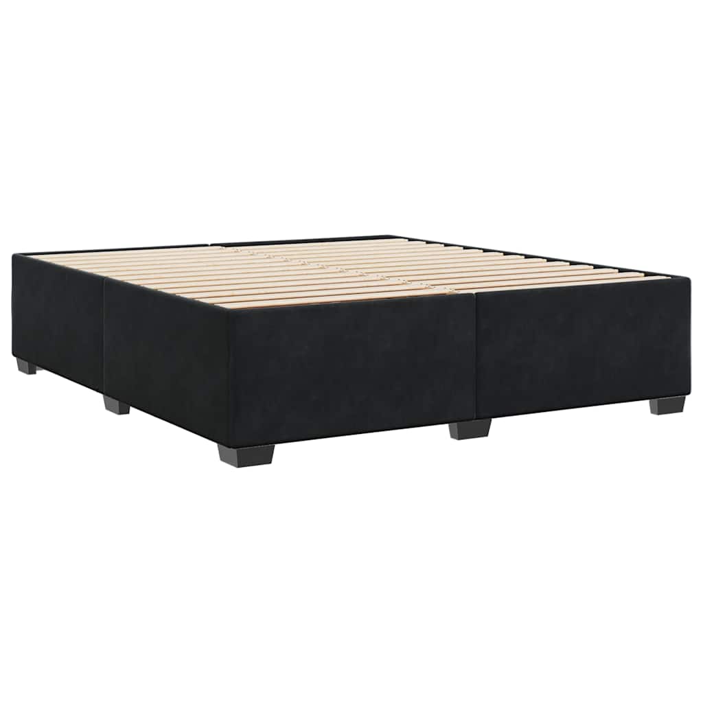 Bed Frame without Mattress Black Super King Velvet