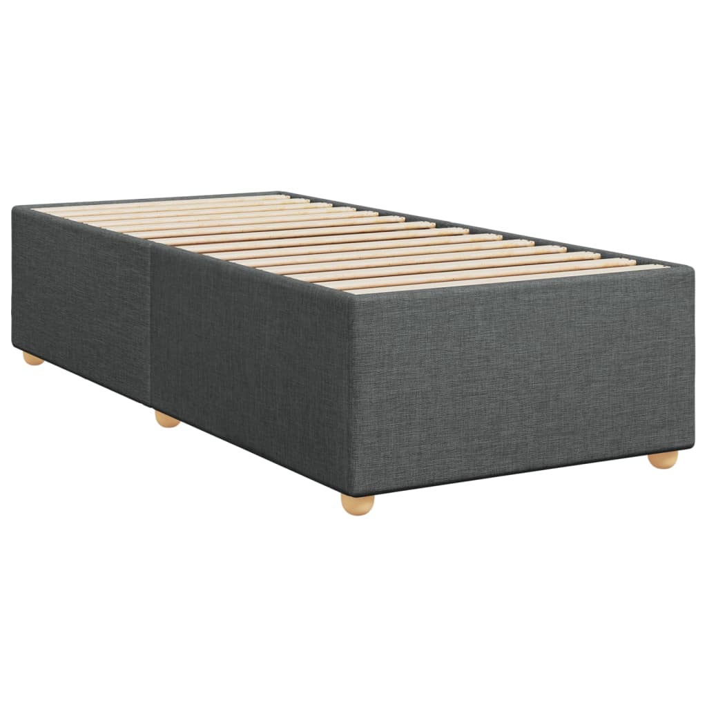 Bed Frame without Mattress Dark Grey 90x190 cm Single Fabric