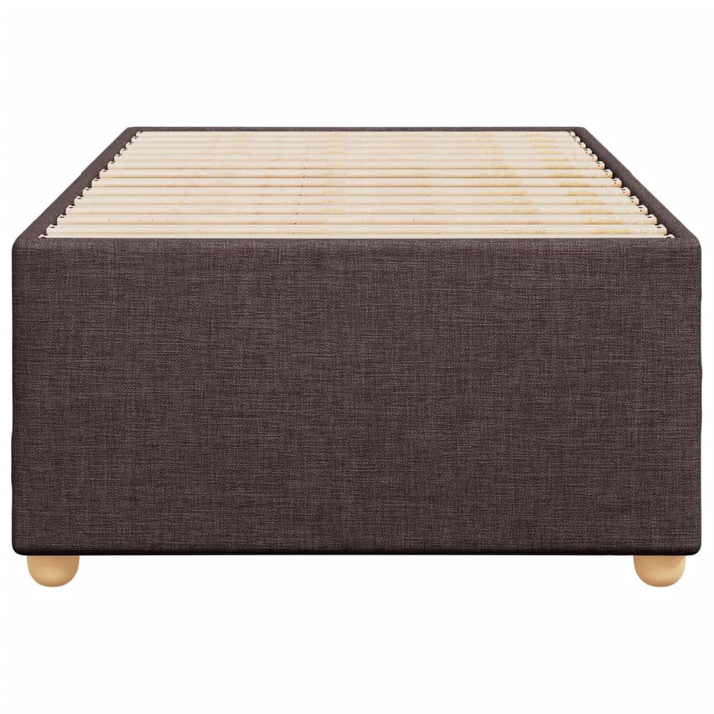 Bed Frame without Mattress Dark Brown 100x200 cm Fabric