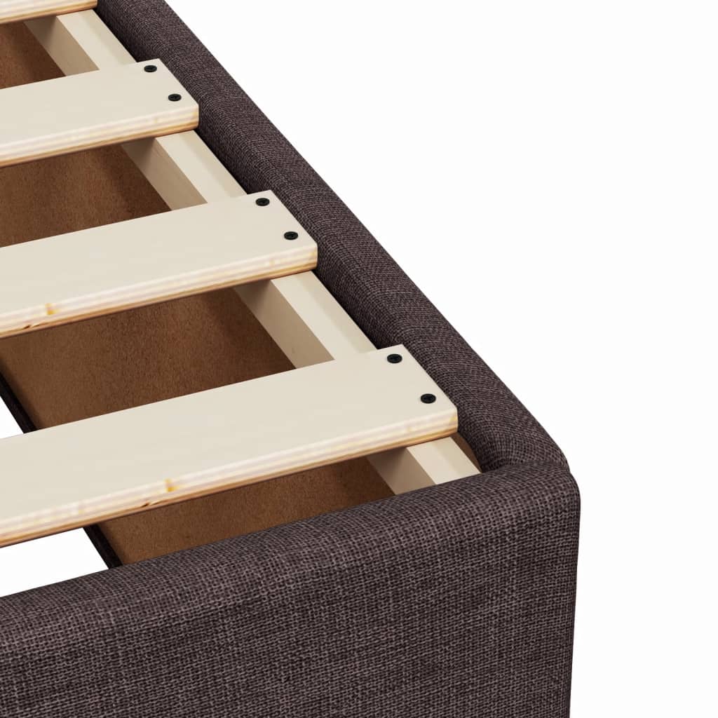 Bed Frame without Mattress Dark Brown 100x200 cm Fabric
