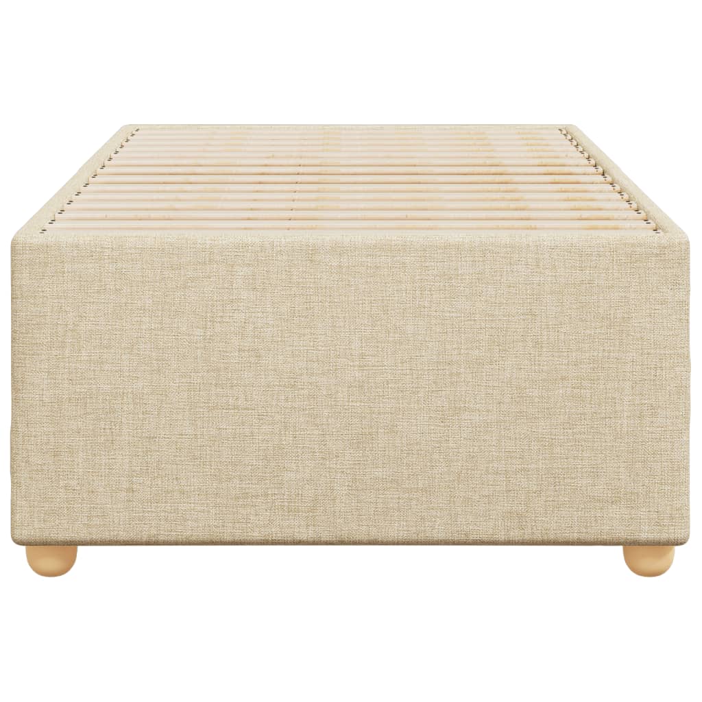 Bed Frame without Mattress Cream 100x200 cm Fabric