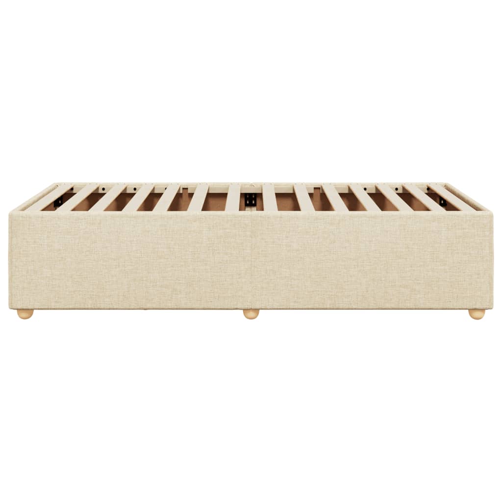 Bed Frame without Mattress Cream 100x200 cm Fabric