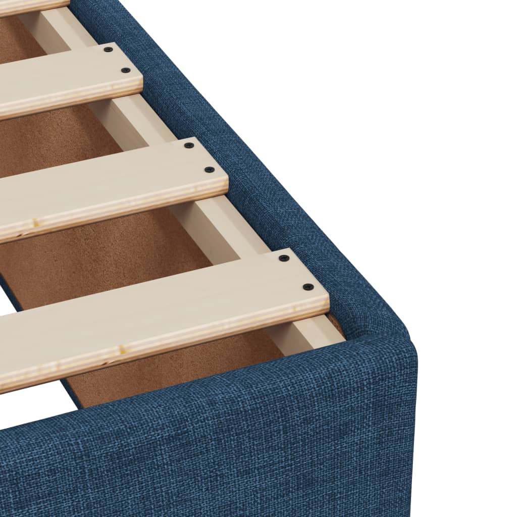 Bed Frame without Mattress Blue 100x200 cm Fabric