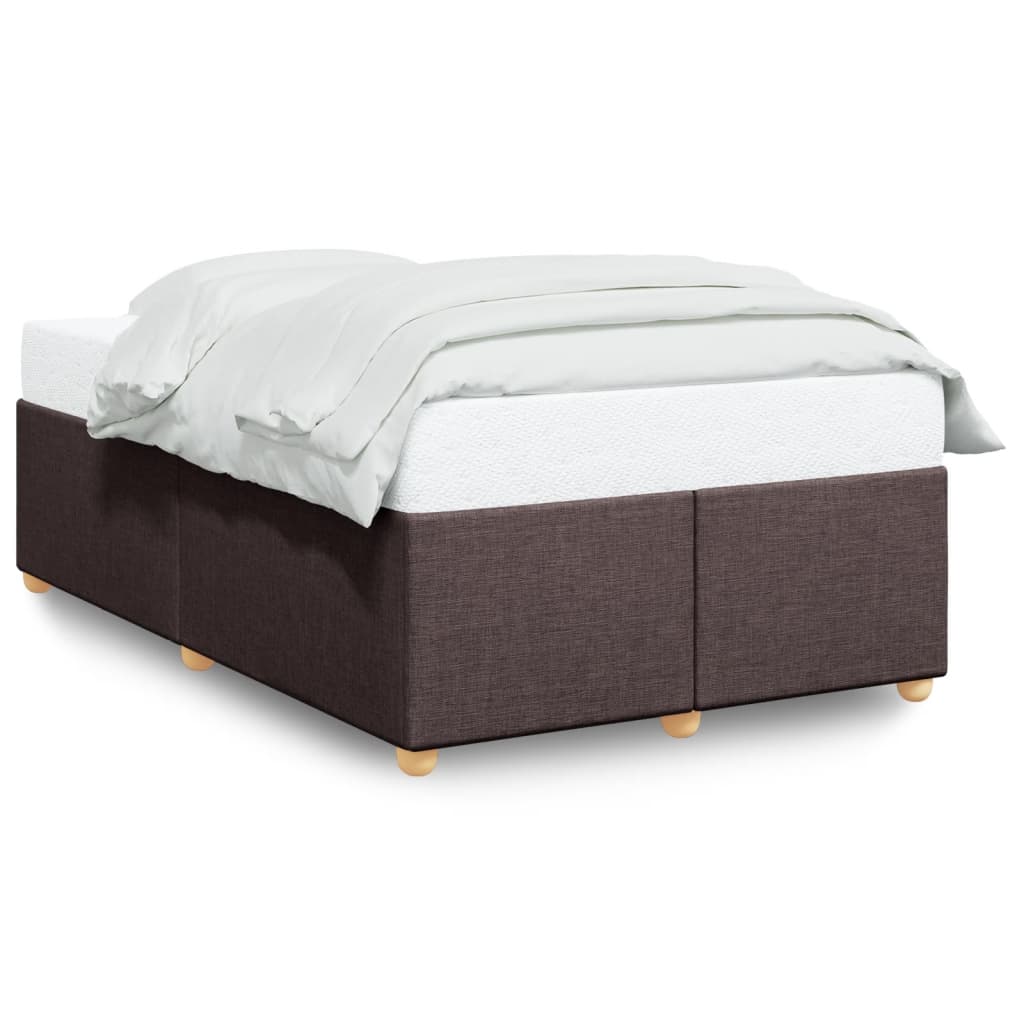 Bed Frame without Mattress Dark Brown 120x190 cm Small Double Fabric