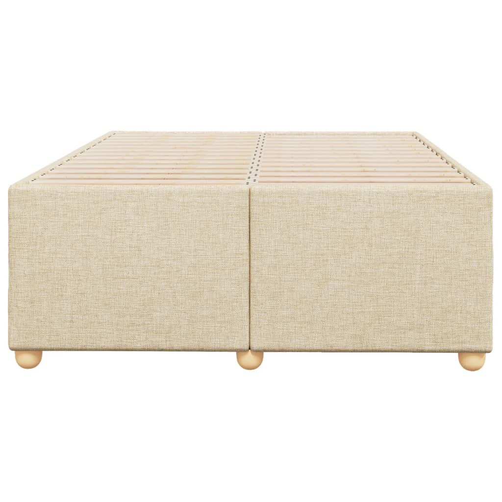 Bed Frame without Mattress Cream 120x190 cm Small Double Fabric