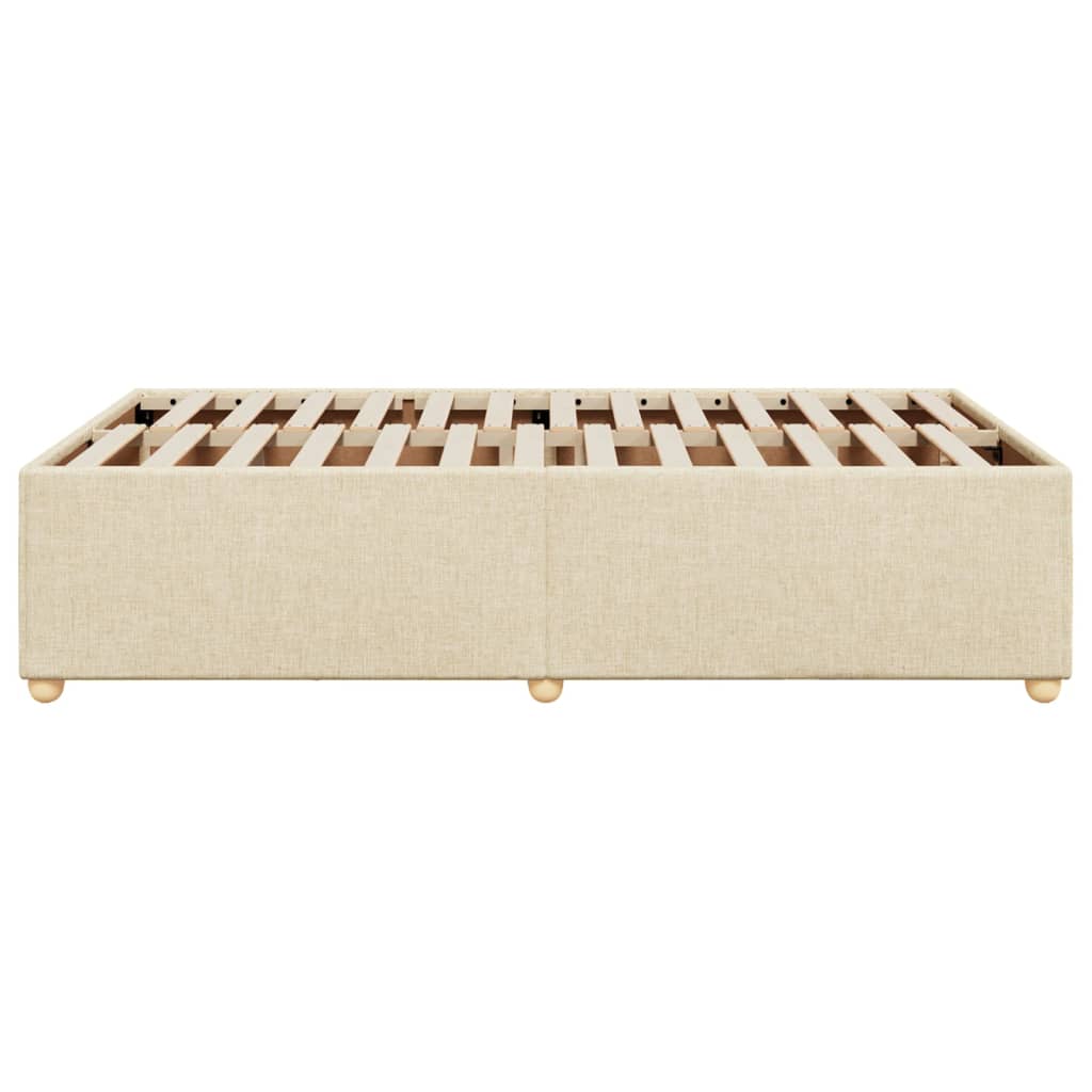 Bed Frame without Mattress Cream 120x190 cm Small Double Fabric