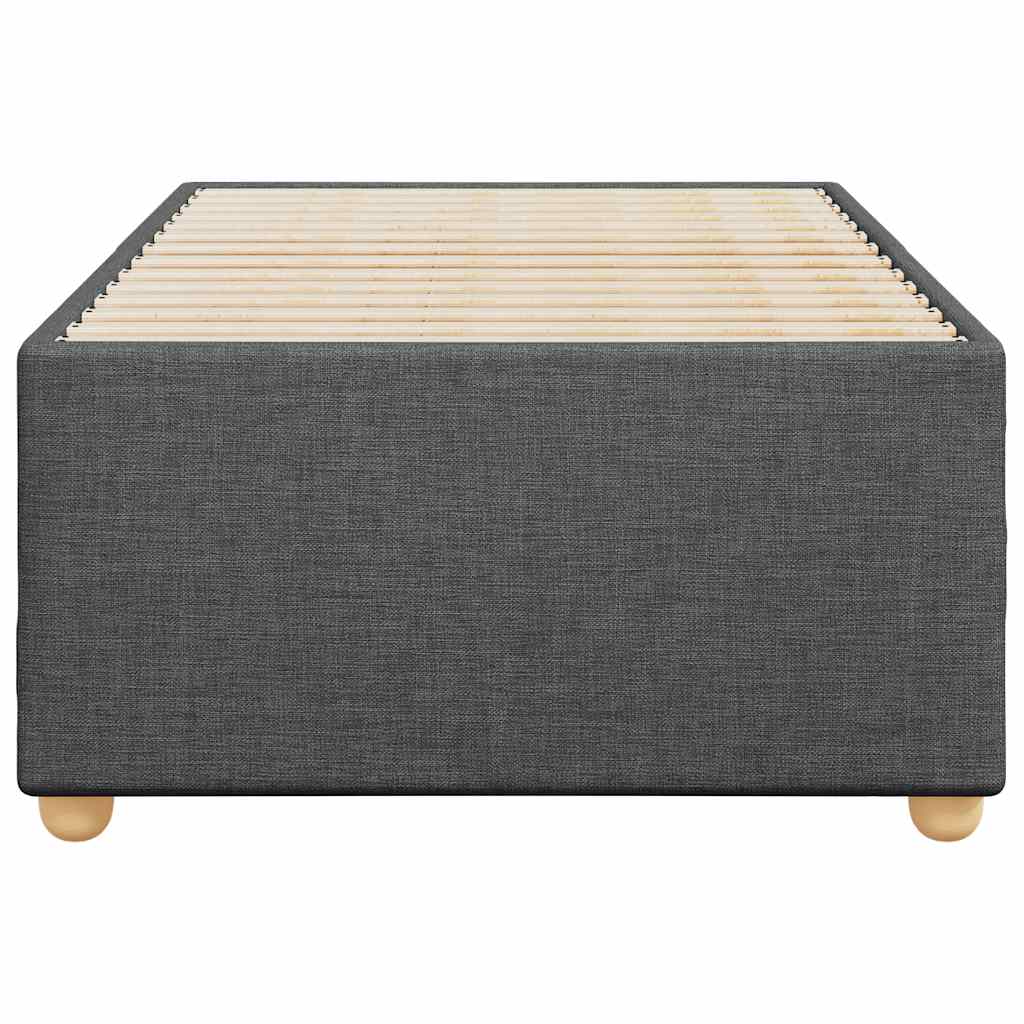 Bed Frame without Mattress Dark Grey Single Fabric