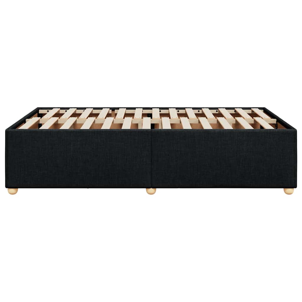 Bed Frame without Mattress Black Double Fabric