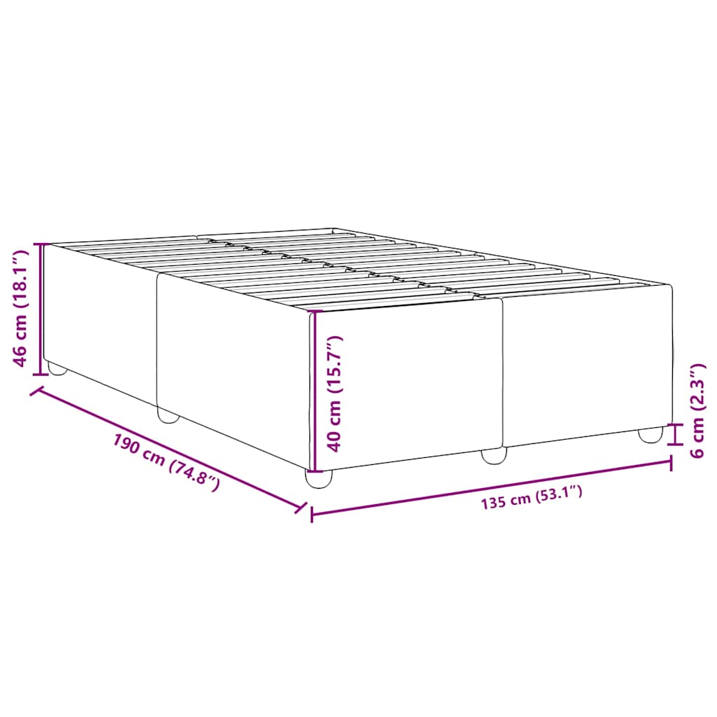 Bed Frame without Mattress Black Double Fabric