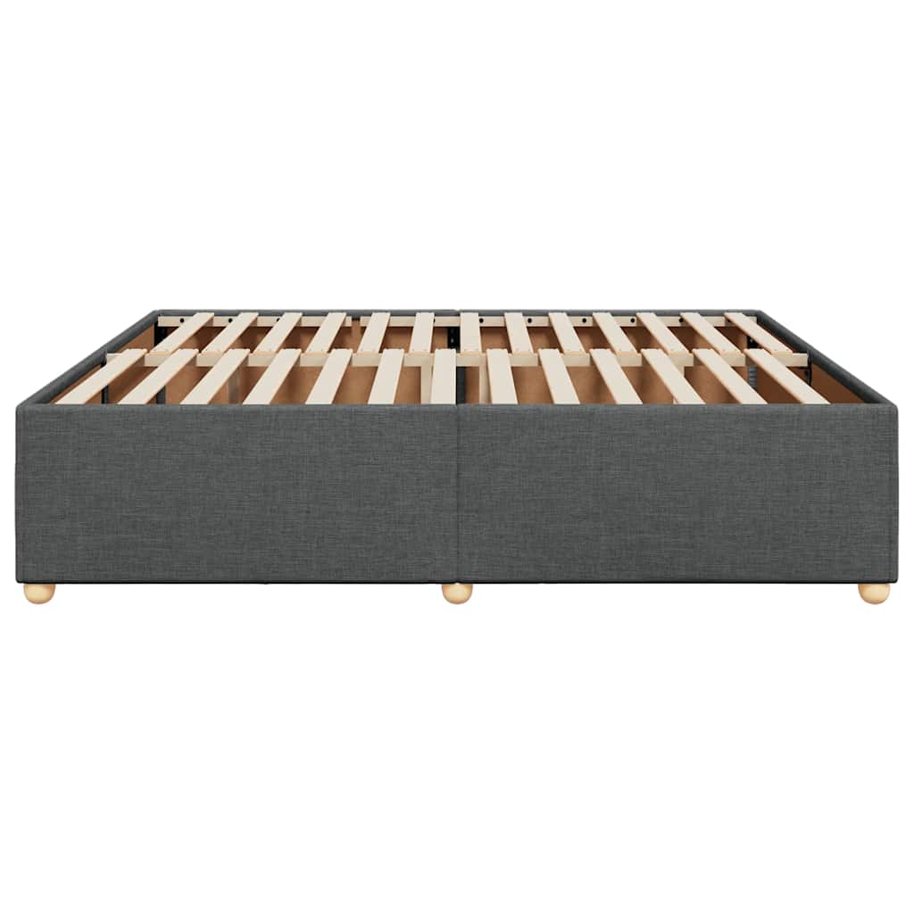 Bed Frame without Mattress Dark Grey Super King Fabric