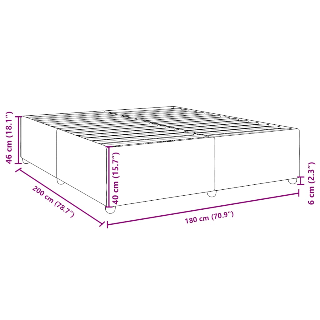Bed Frame without Mattress Black Super King Fabric