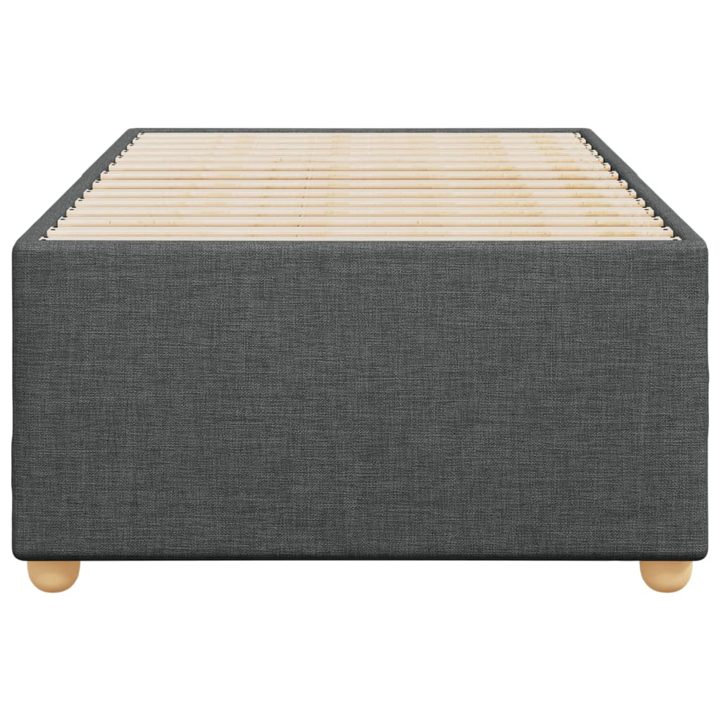 Bed Frame without Mattress Dark Grey Single Fabric