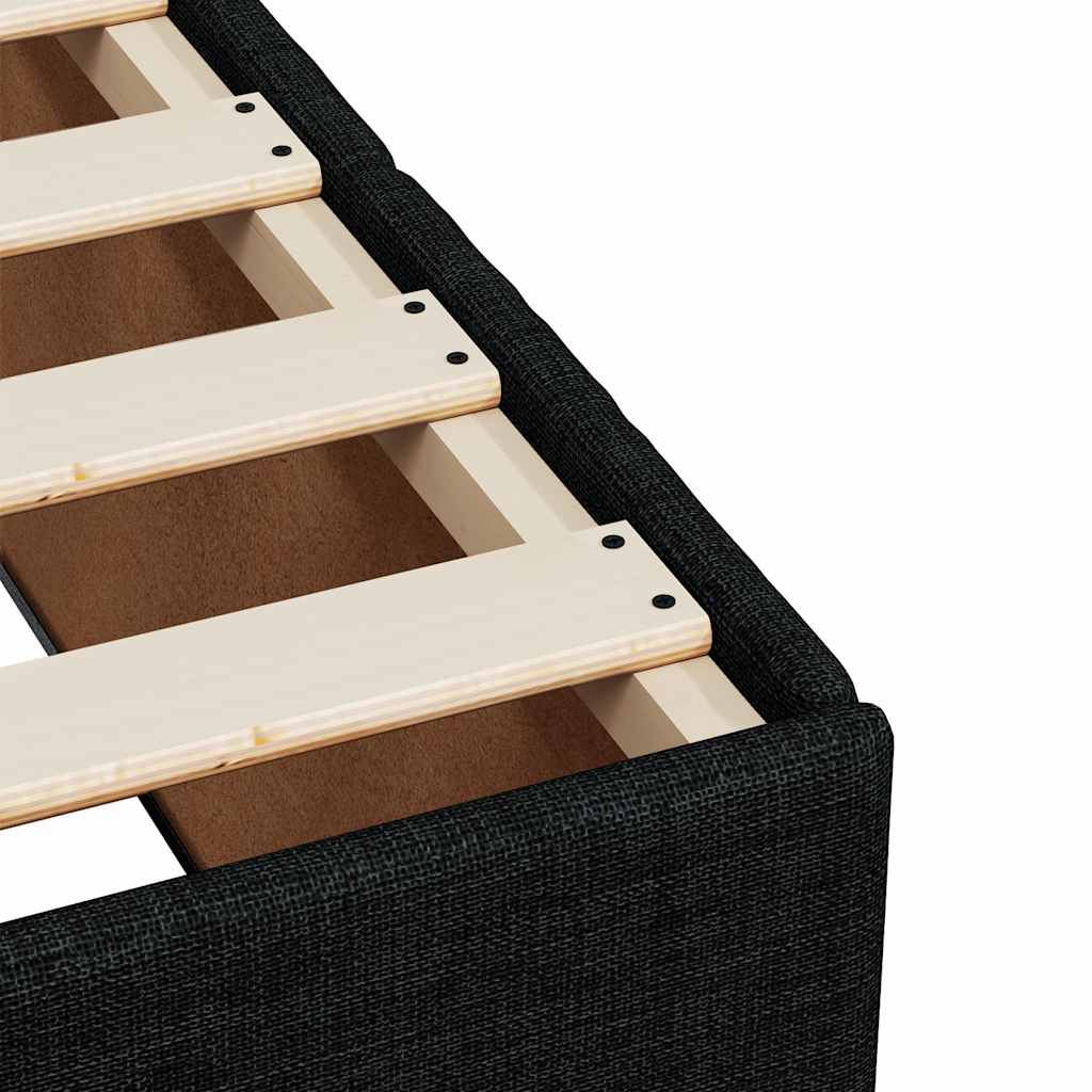 Bed Frame without Mattress Black Single Fabric