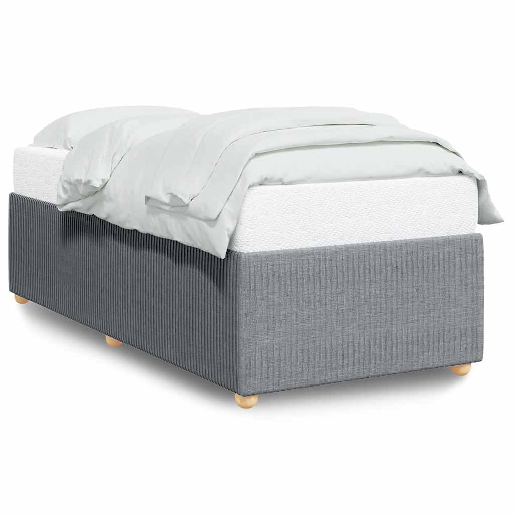Bed Frame without Mattress Light Grey 90x190 cm Single Fabric