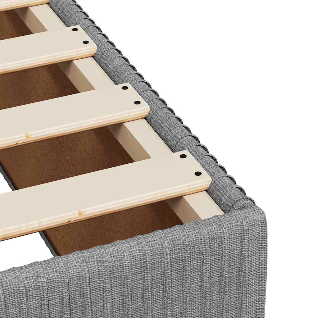 Bed Frame without Mattress Light Grey 90x190 cm Single Fabric