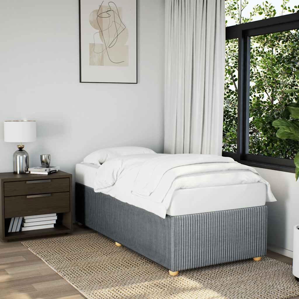 Bed Frame without Mattress Light Grey 90x190 cm Single Fabric