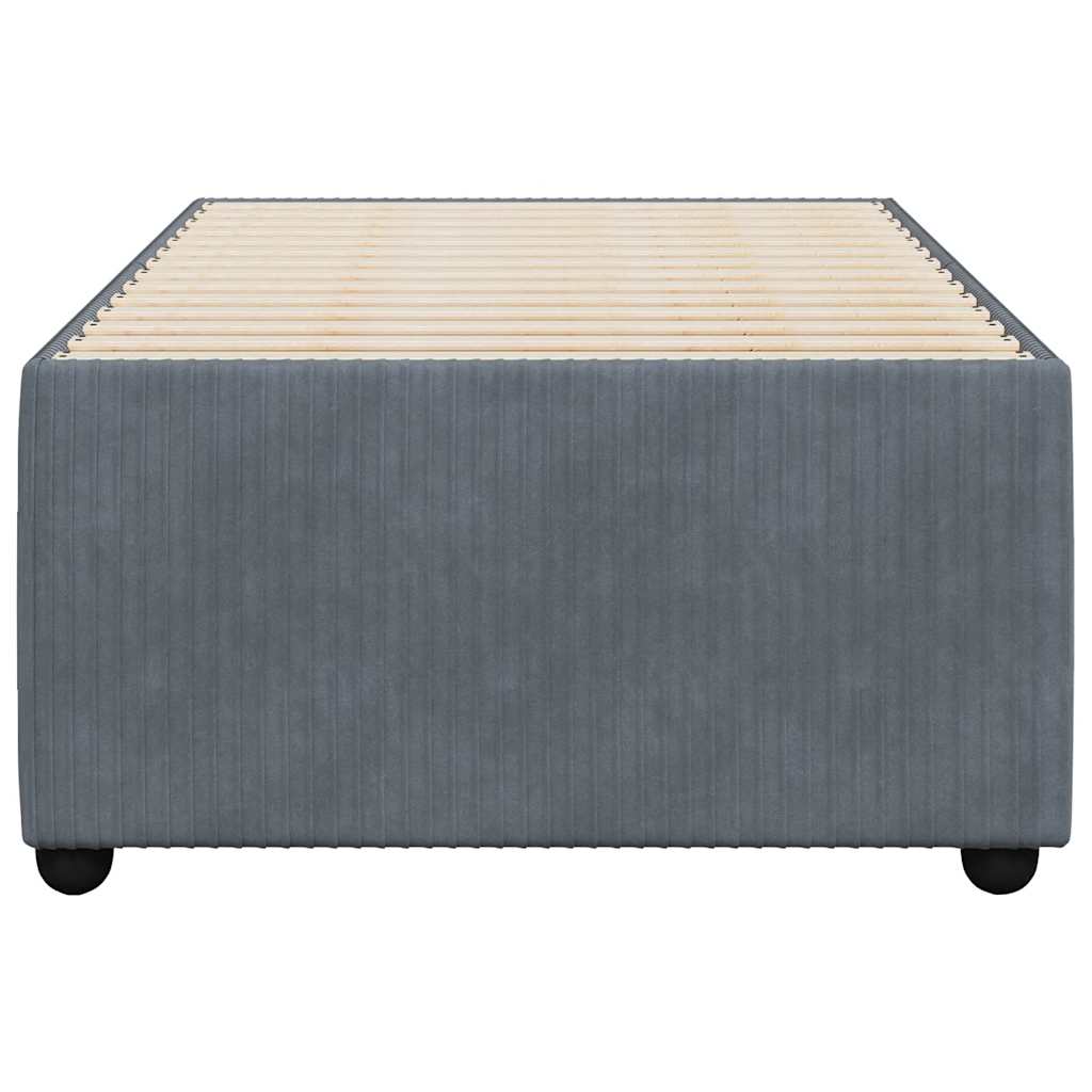 Bed Frame without Mattress Dark Grey 90x190 cm Single Velvet