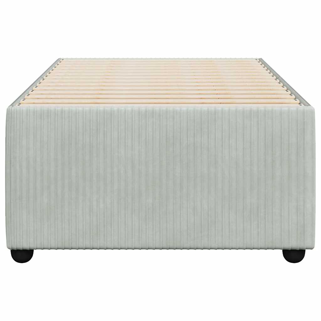 Bed Frame without Mattress Light Grey 90x200 cm Velvet