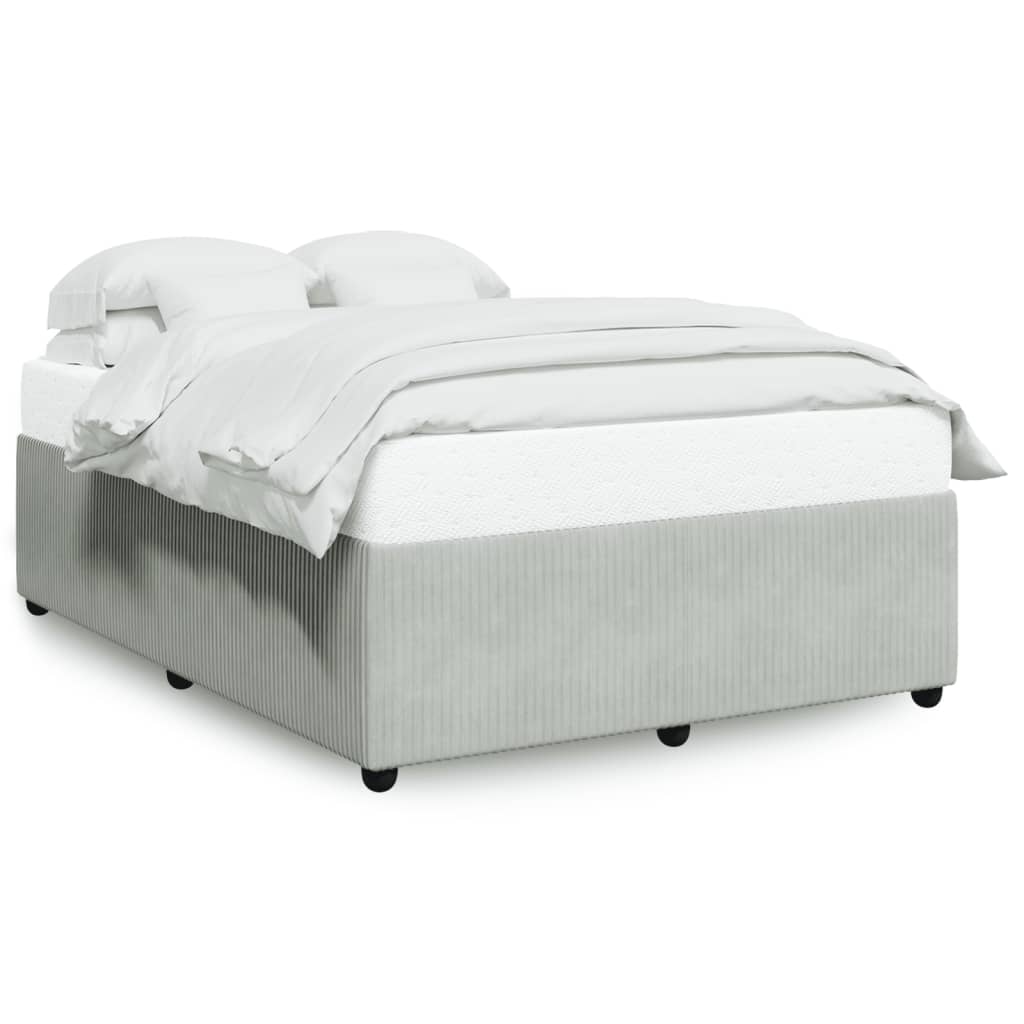 Bed Frame without Mattress Light Grey 140x190 cm Velvet