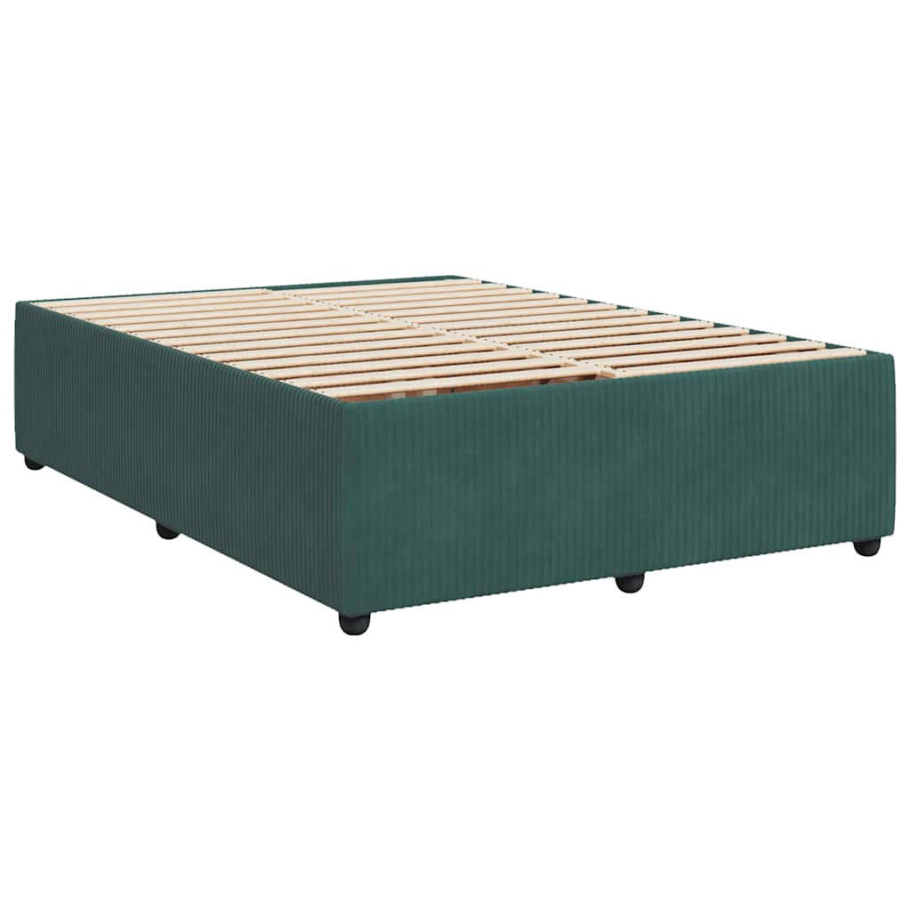 Bed Frame without Mattress Dark Green 140x190 cm Velvet