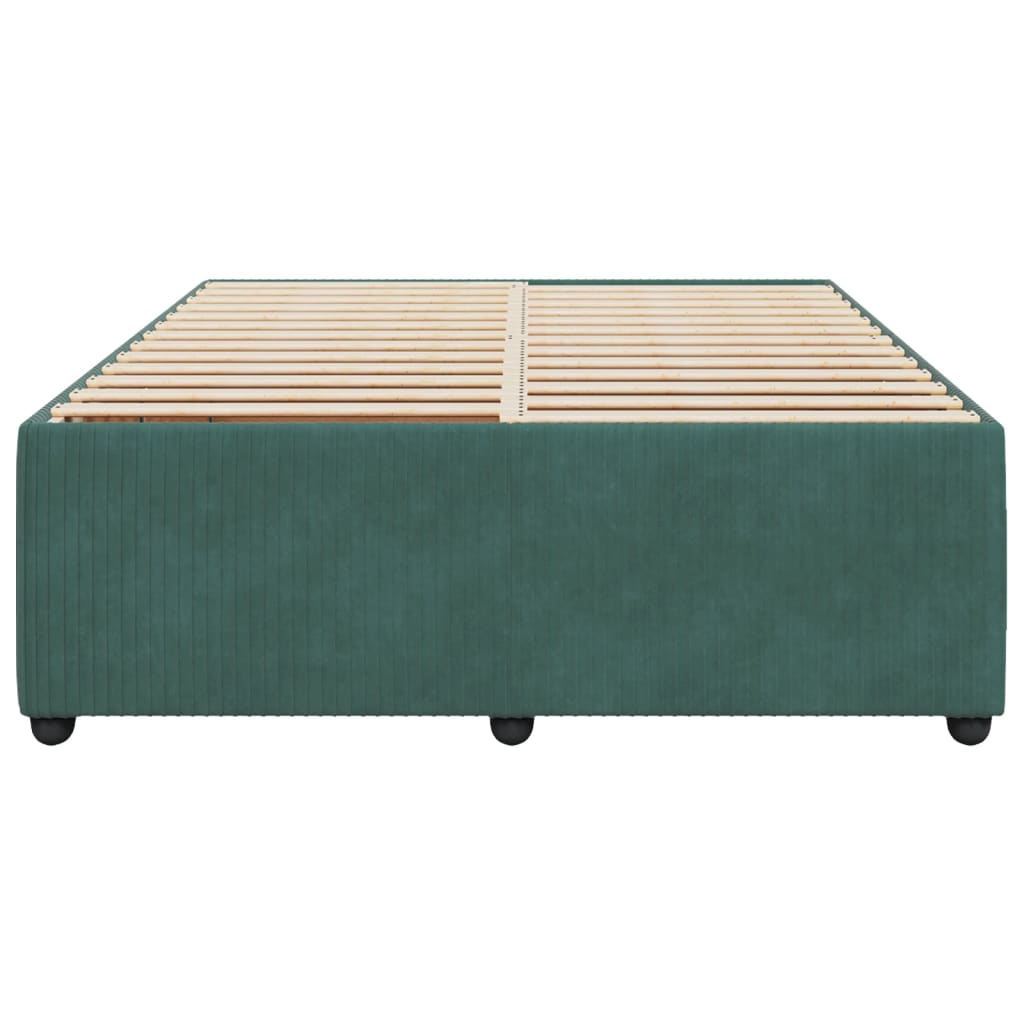 Bed Frame without Mattress Dark Green 140x190 cm Velvet