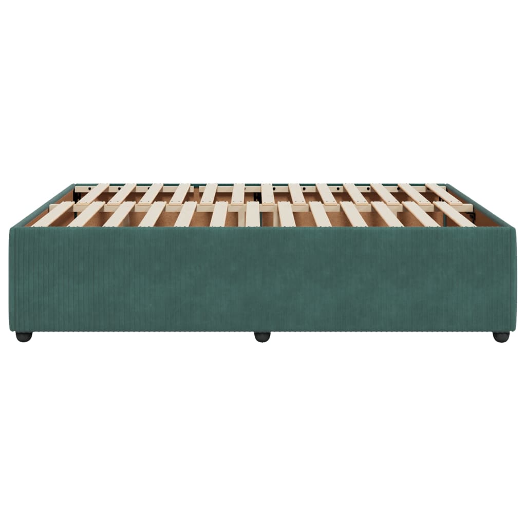 Bed Frame without Mattress Dark Green 140x190 cm Velvet