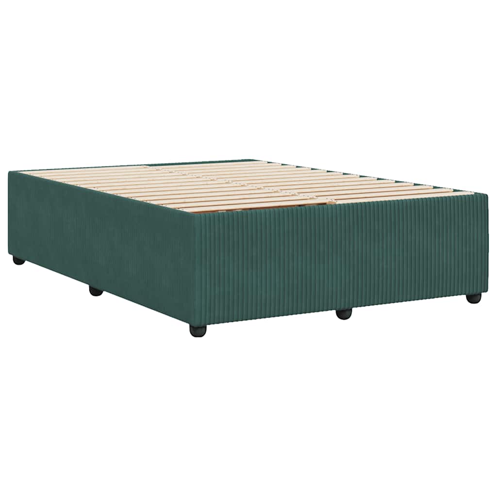 Bed Frame without Mattress Dark Green 140x190 cm Velvet